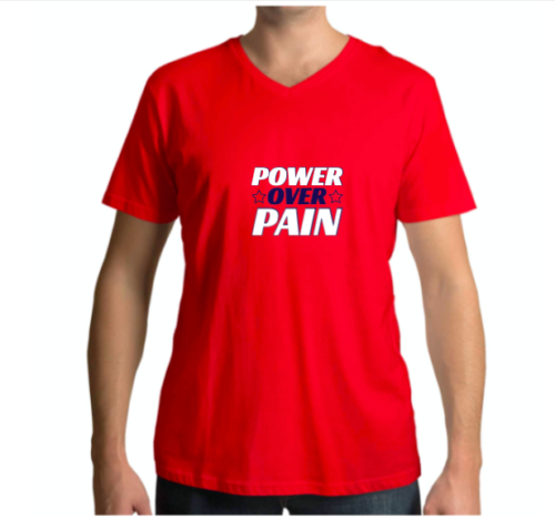 power over pain  V-Neck T-shirt